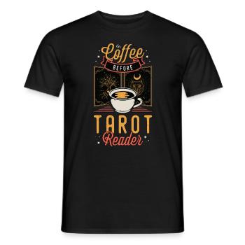 Tarot Lecteur Café Tarot Lecture Amateur de Café - T-shirt homme - noir - Devant - AI Model Male 178 light (178cm)