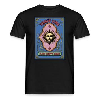 Tarot Time Is My Happy Hour Cartomancy Tarot Card - Männer T-Shirt - Schwarz - Vorne - AI Model Male 178 light (178cm)