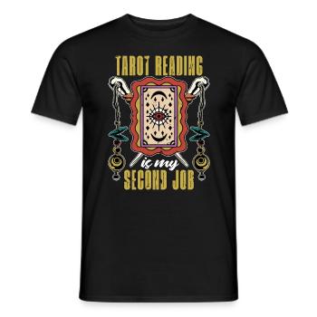 La lecture du tarot est mon deuxième métier de voyante - T-shirt homme - noir - Devant - AI Model Male 178 light (178cm)