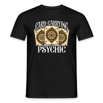 Tarot Reading Card Carrying Psychic Tarot Lover - Men's T-Shirt - black - Front - AI Model Male 178 light (178cm)