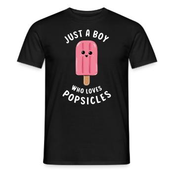 Nur ein Junge, der Eis am Stiel liebt Lustiger Sommer - Männer T-Shirt - Schwarz - Vorne - AI Model Male 178 light (178cm)