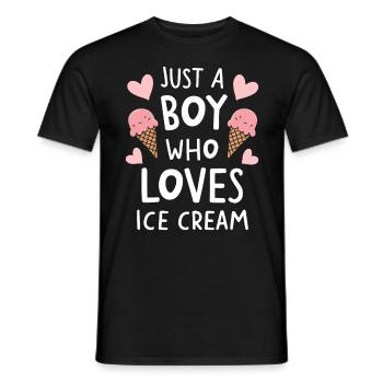 Just A Boy Who Loves Ice Cream Funny Frozen - Men's T-Shirt - black - Front - AI Model Male 178 light (178cm)