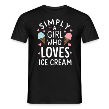Einfach ein Mädchen, das Eis liebt Lustiges Eis - Männer T-Shirt - Schwarz - Vorne - AI Model Male 178 light (178cm)