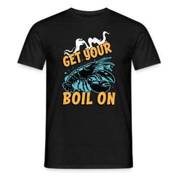 Crawfish Boil Get Your Boil On Seafood Crayfish - Men's T-Shirt - black - Front - AI Model Male 178 light (178cm)