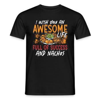 Nachos I Wish You An Awesome Nacho Cheese Lover - Men's T-Shirt - black - Front - AI Model Male 178 light (178cm)