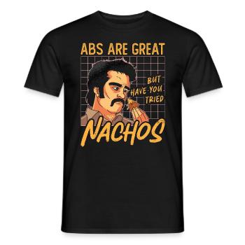 Nachos Les abdominaux sont excellents, mais avez-vous des chips tortilla - T-shirt homme - noir - Devant - AI Model Male 178 light (178cm)