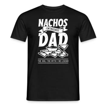Nachos Enthusiast Dad The Idol Mexican Food Lover - Men's T-Shirt - black - Front - AI Model Male 178 light (178cm)