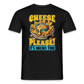 Nachos Cheese Please It's Nacho Time Food Lover - Men's T-Shirt - black - Front - AI Model Male 178 light (178cm)