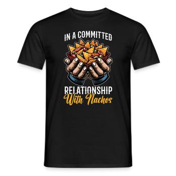 Nachos In a Committed Relationship With Taco Lover - Men's T-Shirt - black - Front - AI Model Male 178 light (178cm)
