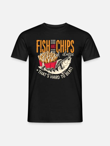 Fish And Chips Un classique de la délicatesse britannique - T-shirt homme - noir