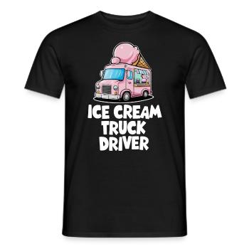 Chauffeur de camion de crème glacée Drôle de conduite Crème glacée - T-shirt homme - noir - Devant - AI Model Male 178 light (178cm)