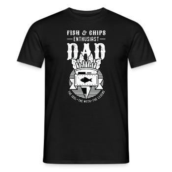 Amateur de fish & chips Papa The Idol Cuisine britannique - T-shirt homme - noir - Devant - AI Model Male 178 light (178cm)