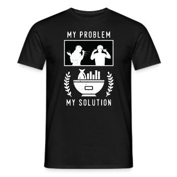 Fish And Chips My Problem My Pictogram Dad Mom - Männer T-Shirt - Schwarz - Vorne - AI Model Male 178 light (178cm)