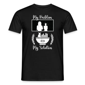 Fish And Chips My Problem My Pictogram Mom Dad - Männer T-Shirt - Schwarz - Vorne - AI Model Male 178 light (178cm)