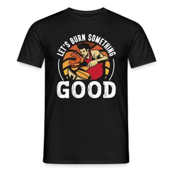 Pulled Pork BBQ Let's Burn Something Barbecue - Men's T-Shirt - black - Front - AI Model Male 178 light (178cm)