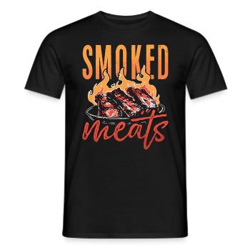 Pulled Pork BBQ Smoked Meats Grilled Meat Lover - Men's T-Shirt - black - Front - AI Model Male 178 light (178cm)
