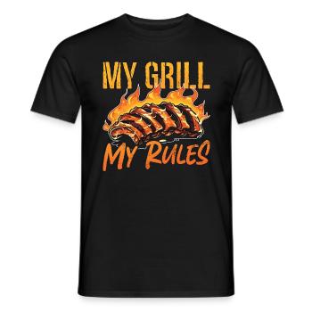 Ribs Barbecue My Grill My Rules Spare Ribs Lover - Männer T-Shirt - Schwarz - Vorne - AI Model Male 178 light (178cm)