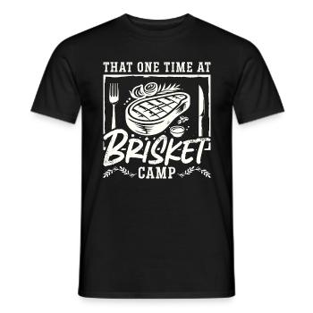 Brisket Barbeque That One Time At Grilled Meat - Men's T-Shirt - black - Front - AI Model Male 178 light (178cm)