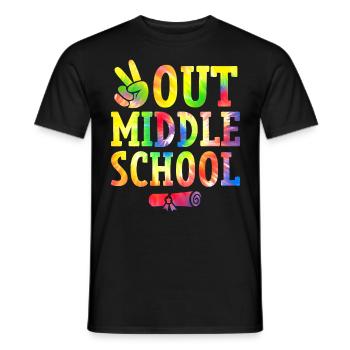 Peace Out Mittelschule Klasse von 2024 Tie Dye - Männer T-Shirt - Schwarz - Vorne - AI Model Male 178 light (178cm)