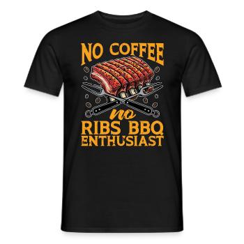 Ribs Barbecue No Coffee No Spare Ribs Coffee Lover - Männer T-Shirt - Schwarz - Vorne - AI Model Male 178 light (178cm)