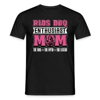Ribs BBQ Enthusiast Mom The Grilled Meat Lover - Männer T-Shirt - Schwarz - Vorne - AI Model Male 178 light (178cm)