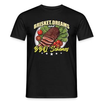 Brisket Dreams And BBQ Schemes Grilled Meat Lover - Men's T-Shirt - black - Front - AI Model Male 178 light (178cm)