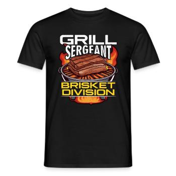 Brisket Barbeque Grill Sergeant Brisket Grilling - Men's T-Shirt - black - Front - AI Model Male 178 light (178cm)
