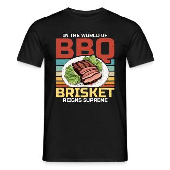 Brisket Barbeque In The World Of BBQ Grilled Meat - Men's T-Shirt - black - Front - AI Model Male 178 light (178cm)