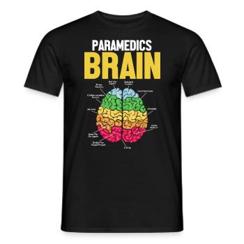 Paramedics Brain Funny Medical EMS EMT - Men's T-Shirt - black - Front - AI Model Male 178 light (178cm)