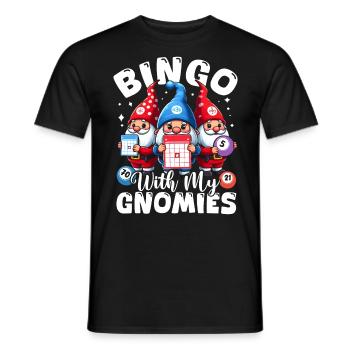 Bingo avec mes gnomies Bingo drôle Gnome Bingo - T-shirt homme - noir - Devant - AI Model Male 178 light (178cm)