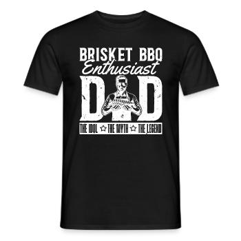 Amateur de barbecue de poitrine Papa L’Idole Amateur de viande - T-shirt homme - noir - Devant - AI Model Male 178 light (178cm)