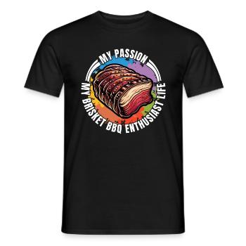 Brisket Barbeque My Passion My Brisket Meat Lover - Men's T-Shirt - black - Front - AI Model Male 178 light (178cm)