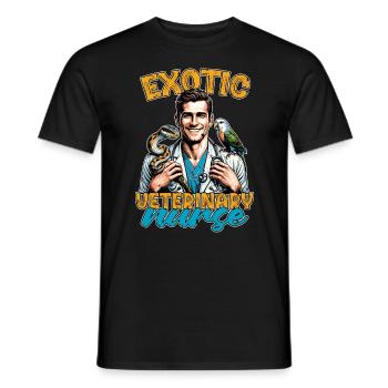 Exotic Veterinary Nurse Animal Lover Vet Nurse - Männer T-Shirt - Schwarz - Vorne - AI Model Male 178 light (178cm)