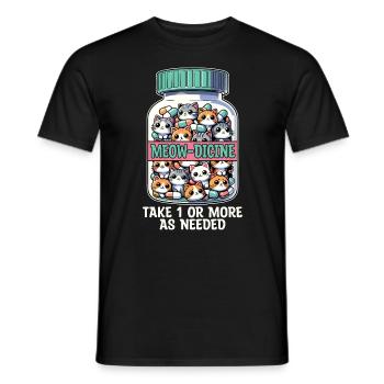 Veterinary Nurse Meow-dicine Take 1 Animal Lover - Men's T-Shirt - black - Front - AI Model Male 178 light (178cm)