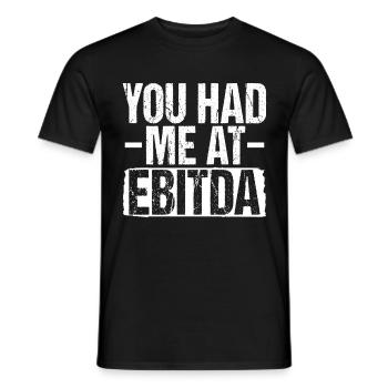 You Had Me At Ebitda Funny CPA Accounting - Men's T-Shirt - black - Front - AI Model Male 178 light (178cm)