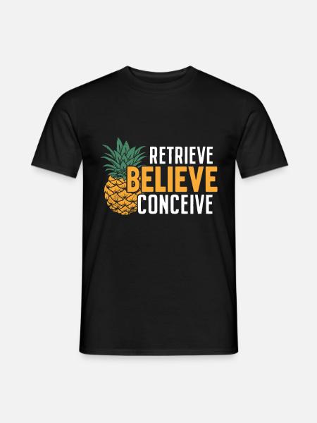 Ophalen Geloven Zwanger Grappige IVF Ananas - Heren T-shirt - zwart