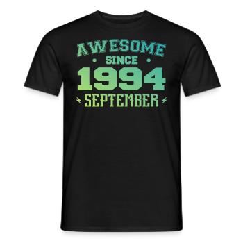September 1994 Geburtstagsgeschenk September 1994 - Männer T-Shirt - Schwarz - Vorne - AI Model Male 178 light (178cm)