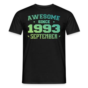 September 1993 Birthday Gift September 1993 - Men's T-Shirt - black - Front - AI Model Male 178 light (178cm)
