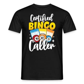 Certifié Bingo Caller Funny Gambling Holler - T-shirt homme - noir - Devant - AI Model Male 178 light (178cm)