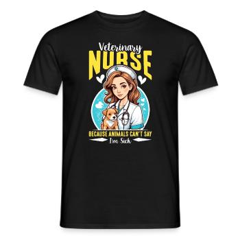Veterinary Nurse Because Animals Veterinarian - Männer T-Shirt - Schwarz - Vorne - AI Model Male 178 light (178cm)