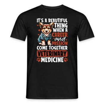 Veterinary Medicine It's A Beautiful Animal Lover - Men's T-Shirt - black - Front - AI Model Male 178 light (178cm)