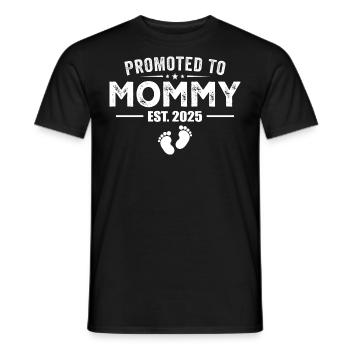Promoted To Mommy 2025 Funny For New Mommy - Men's T-Shirt - black - Front - AI Model Male 178 light (178cm)