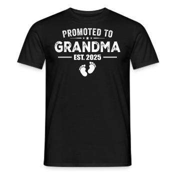 Promoted To Grandma 2025 Funny For New Grandma - Men's T-Shirt - black - Front - AI Model Male 178 light (178cm)