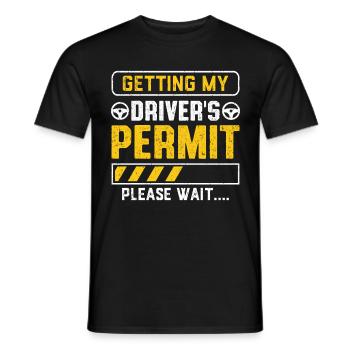 Getting My Driver's Permit Funny New Driver - Men's T-Shirt - black - Front - AI Model Male 178 light (178cm)
