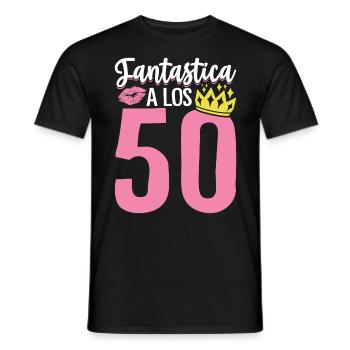 It's My 50th Birthday Party Queen Funny 50 Years - Men's T-Shirt - black - Front - AI Model Male 178 light (178cm)