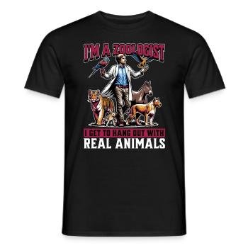 Je suis zoologiste J’ai l’occasion de passer du temps avec un scientifique animalier - T-shirt homme - noir - Devant - AI Model Male 178 light (178cm)