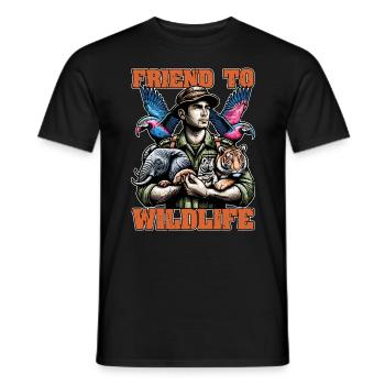 Zoologist Friend To Wildlife Animal Lover Zoology - Men's T-Shirt - black - Front - AI Model Male 178 light (178cm)