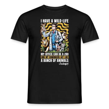 Zoologist I Have A Wild Life Zookeeper Zoologists - Men's T-Shirt - black - Front - AI Model Male 178 light (178cm)