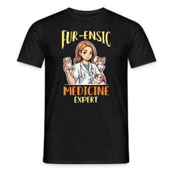 Veterinary Medicine Fur-ensic Medicine Vet Clinic - Men's T-Shirt - black - Front - AI Model Male 178 light (178cm)