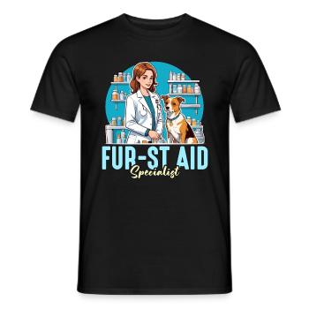 Médecine vétérinaire Fur-st Aid Specialist Vet Tech - T-shirt homme - noir - Devant - AI Model Male 178 light (178cm)